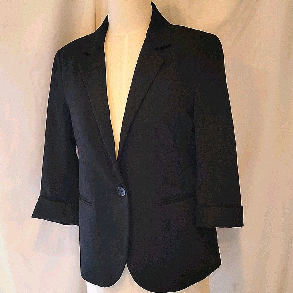 Nicole Miller Original Black 1 Button Blazer
